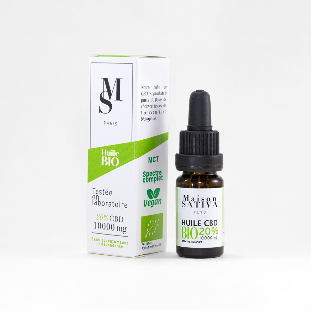 Huile CBD Bio 20 % Srnit & quilibre Naturel | Maison Sativa Huile CBD Bio 20 % Srnit & quilibre Naturel | Maison Sativa