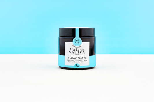 pot de fleurs de CBD Gorilla BLUE #2 effets puissants spéciale sommeil