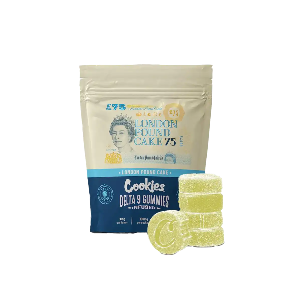 Cookies Gummies THC 10mg Delta-9 légales – Saveur London Pound Cake – Bonbons au cannabis légal, livraison rapide 24/48h | Maison Sativa