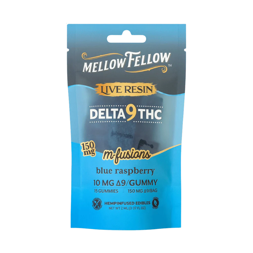 Gummie Live Resin Mellow Fellow 10mg - Bonbon sans sucre saveur Framboise bleue