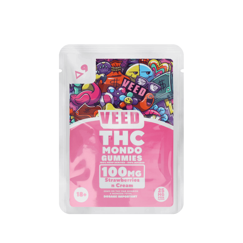 Sachet VEED gummies 100mg delta-9-thc Strawberries n cream