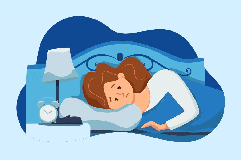 dessin d'une jeune femme présentant un trouble du sommeil.