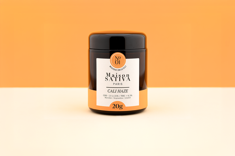 Pot de 20 g de fleurs CBD Cali Haze Maison Sativa