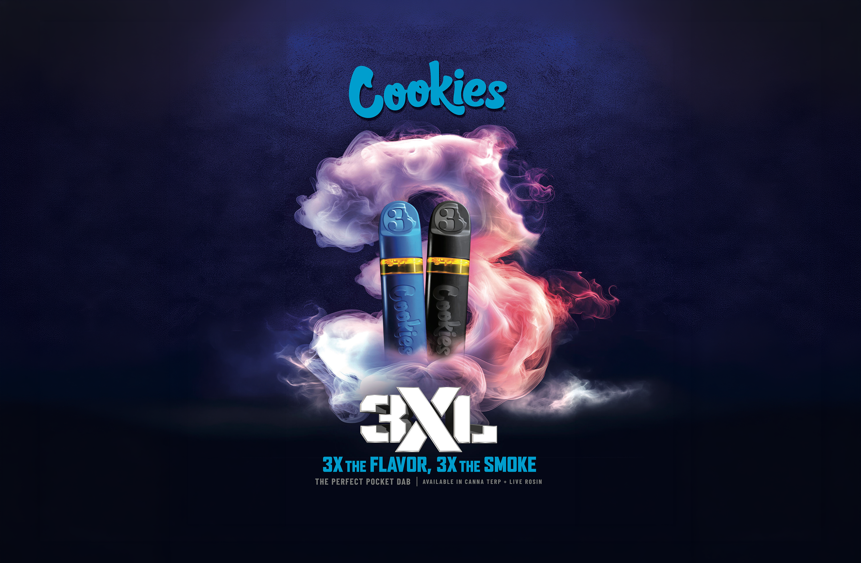 Puff Vape CBD Cookies 3XL bleue et noire - Pocket Dab Canna Terp Live Rosin