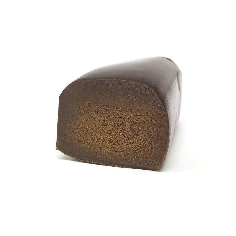 résine CBD puissante Caramelo sur fond blanc