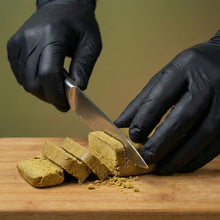 résine CBD puissante impérial jaune découpé au couteau. 