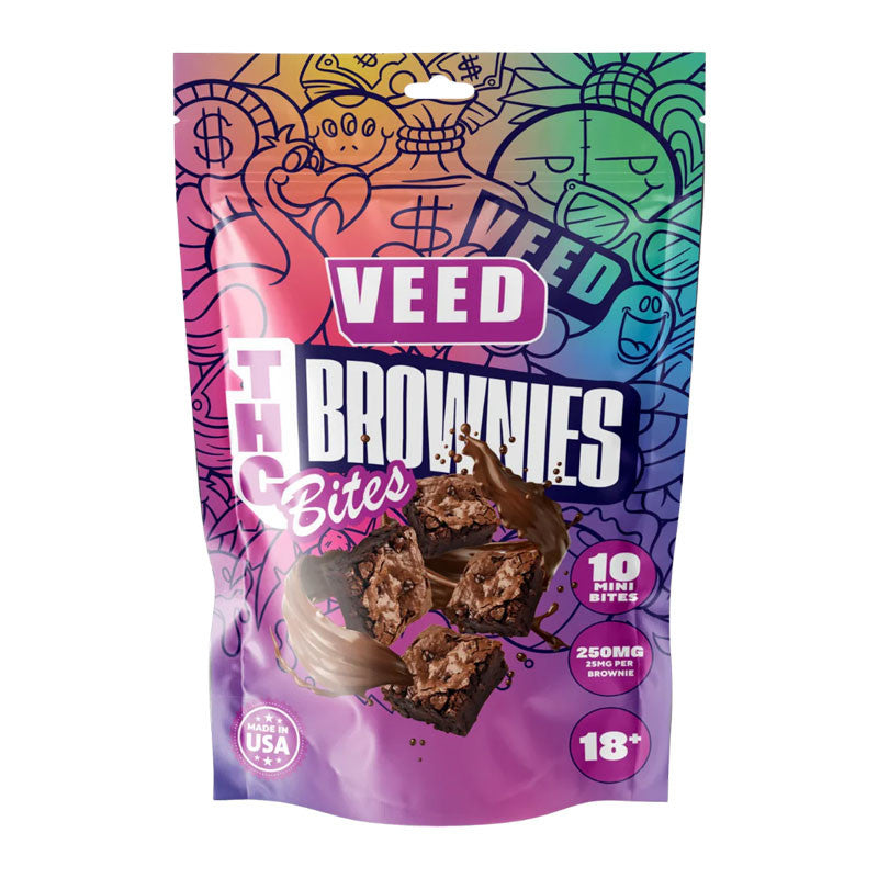 Sachet de 10 space brownies infusés au THC légal en France de la marque VEED - Maison Sativa