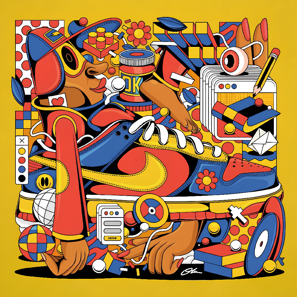 dessin de l'étiquette de la fleur Tiger King